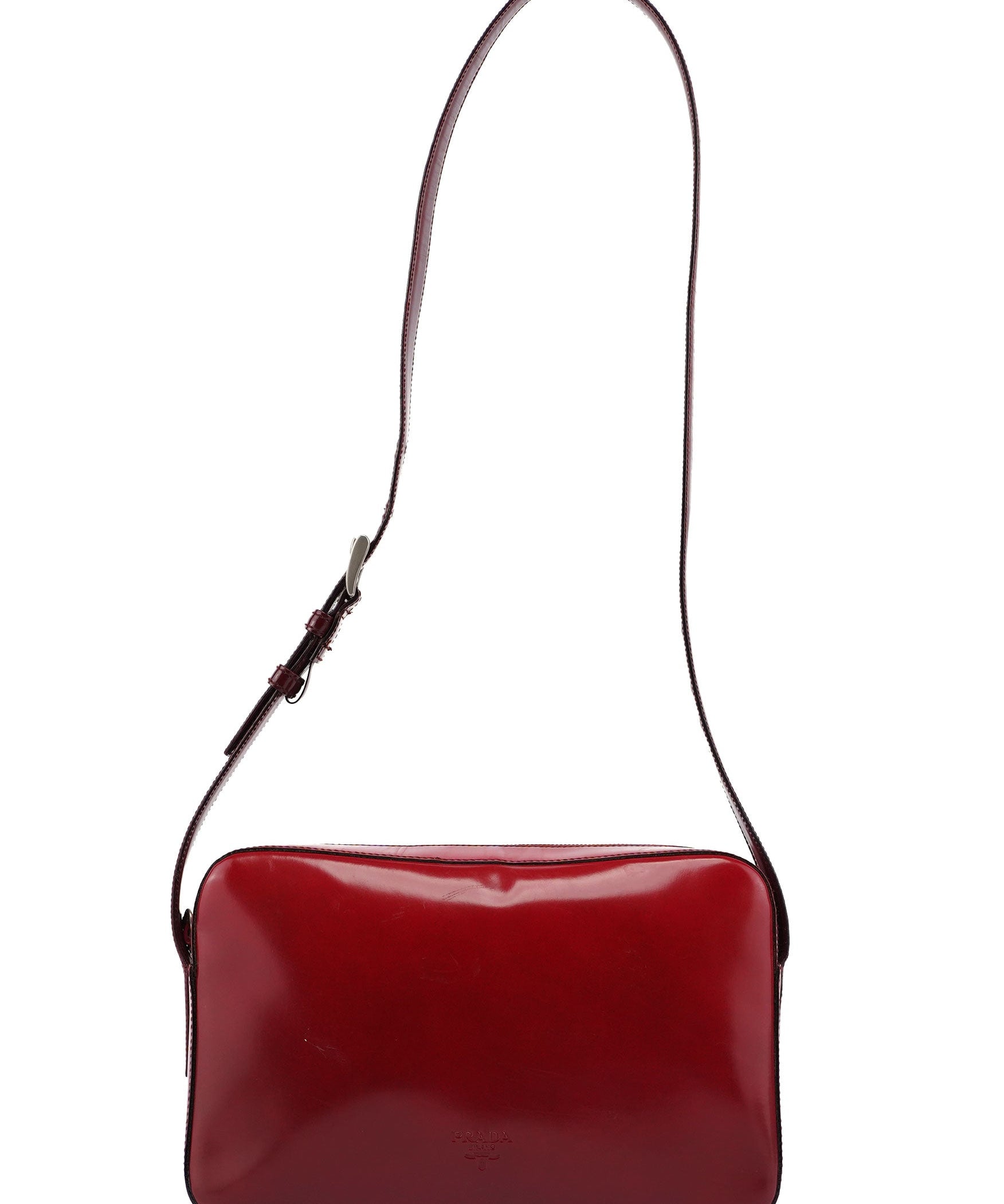 Prada Red Spazzolato Crossbody