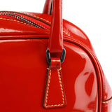 Prada Mini sac bowling Spazzolato en cuir verni rouge