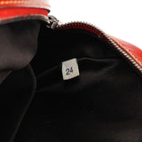 Prada Mini sac bowling Spazzolato en cuir verni rouge