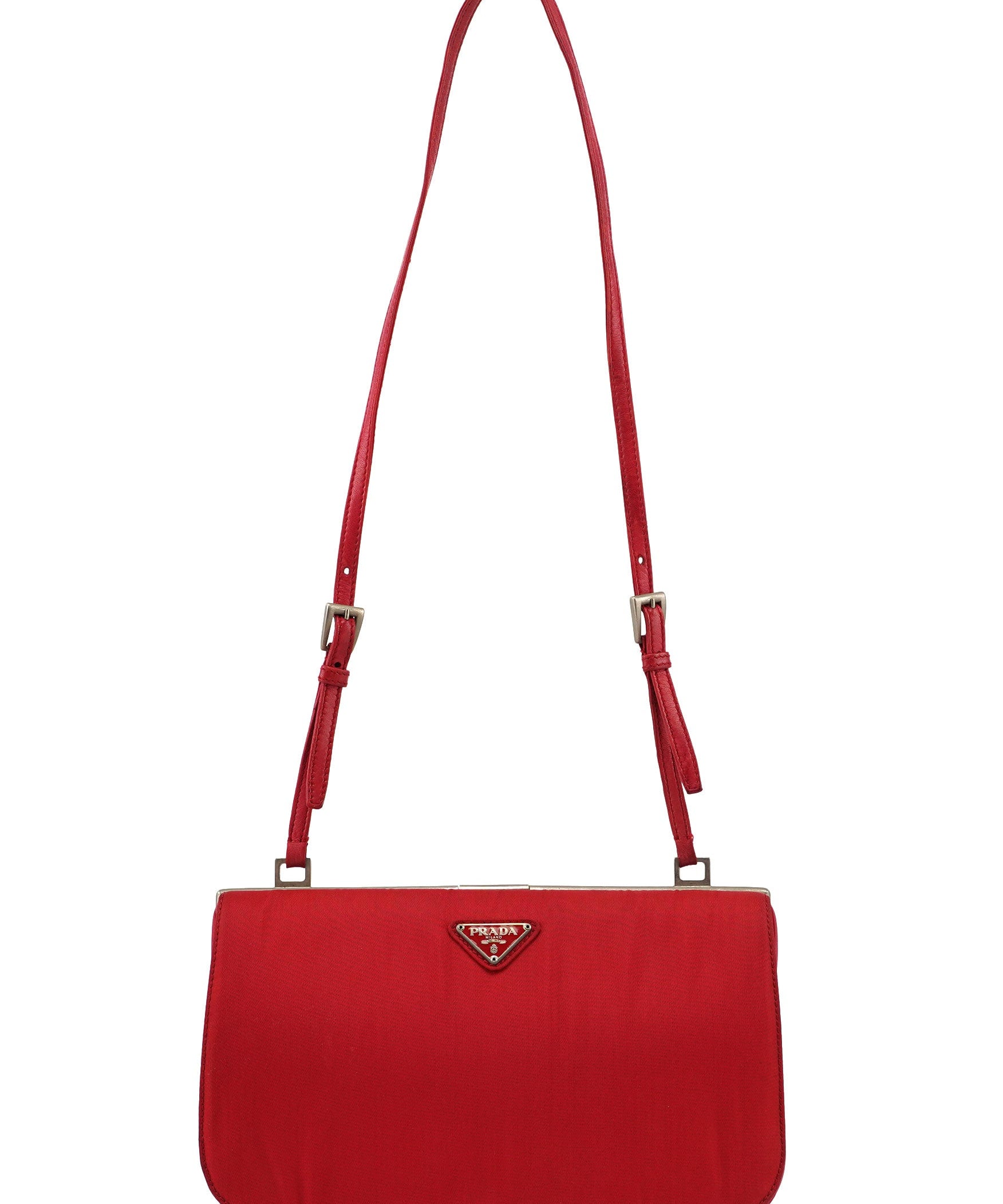 Prada Red Tessuto Clutch Bag