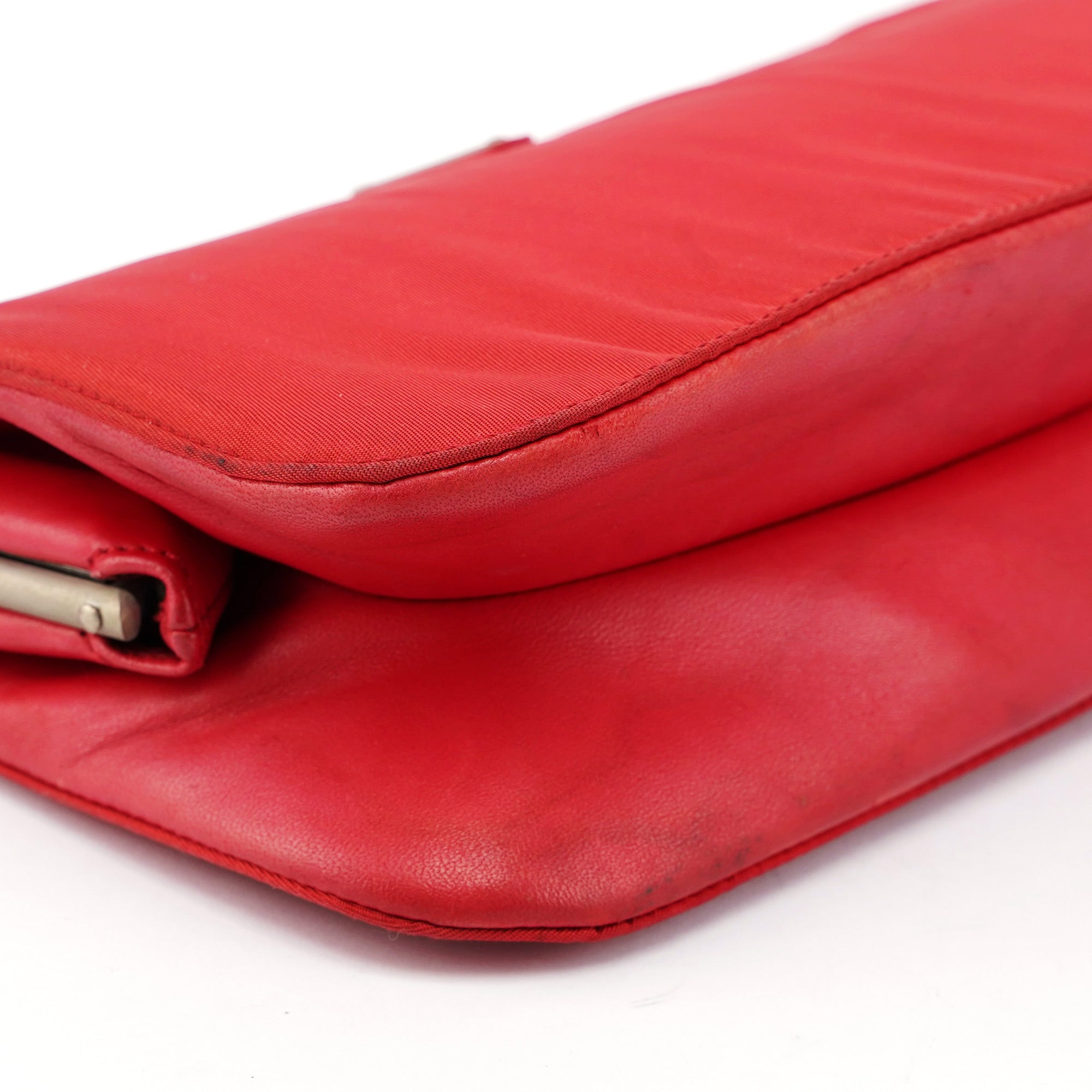 Prada Red Tessuto Clutch Bag