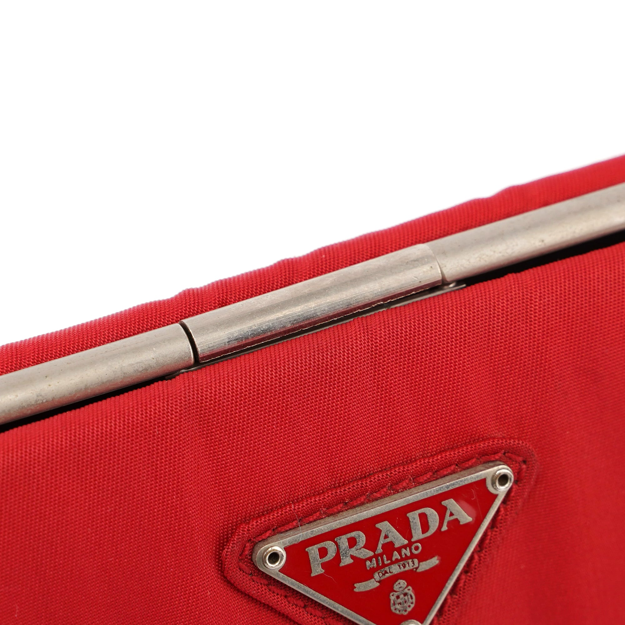 Prada Red Tessuto Clutch Bag