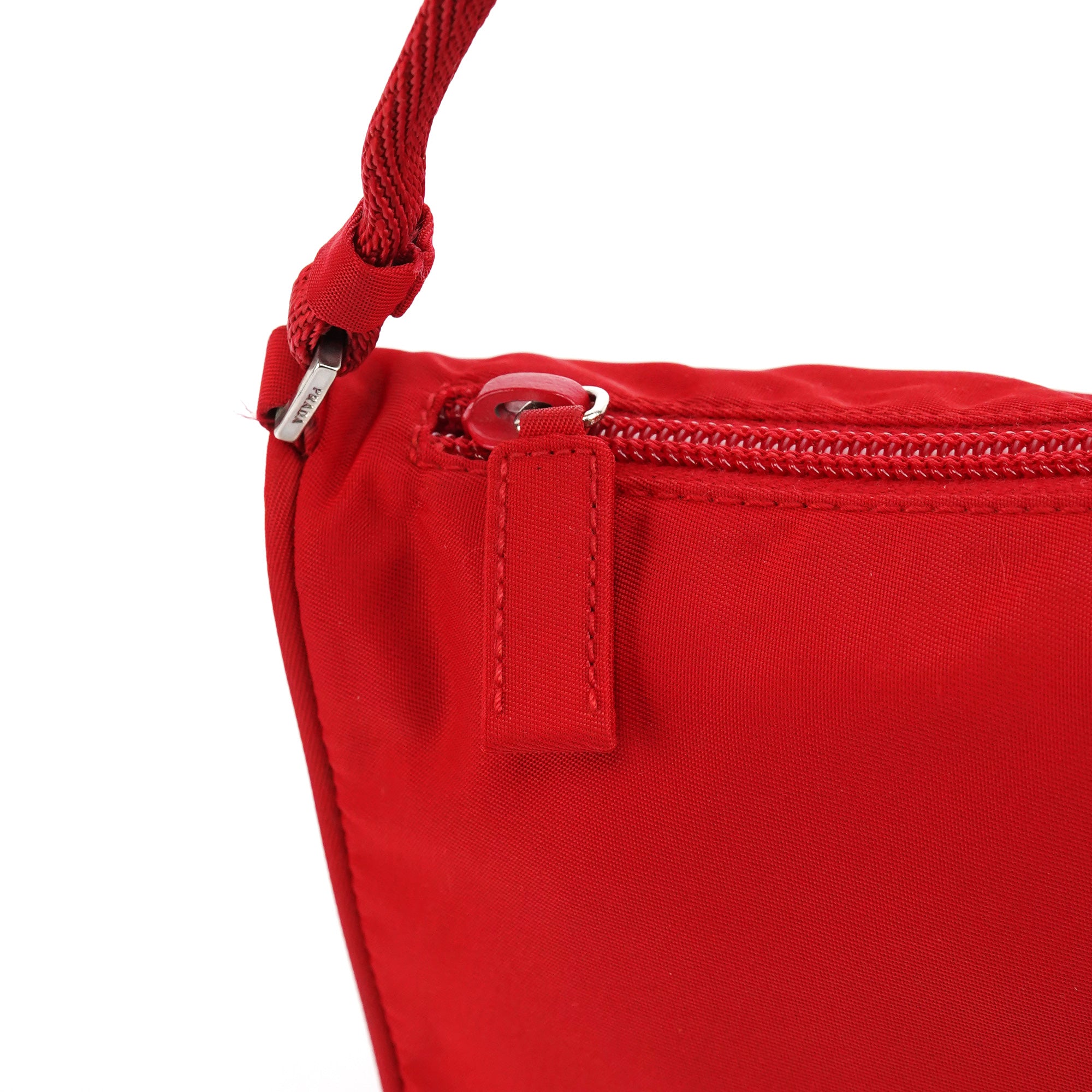 Prada Red Tessuto Nylon Mini Hobo Bag