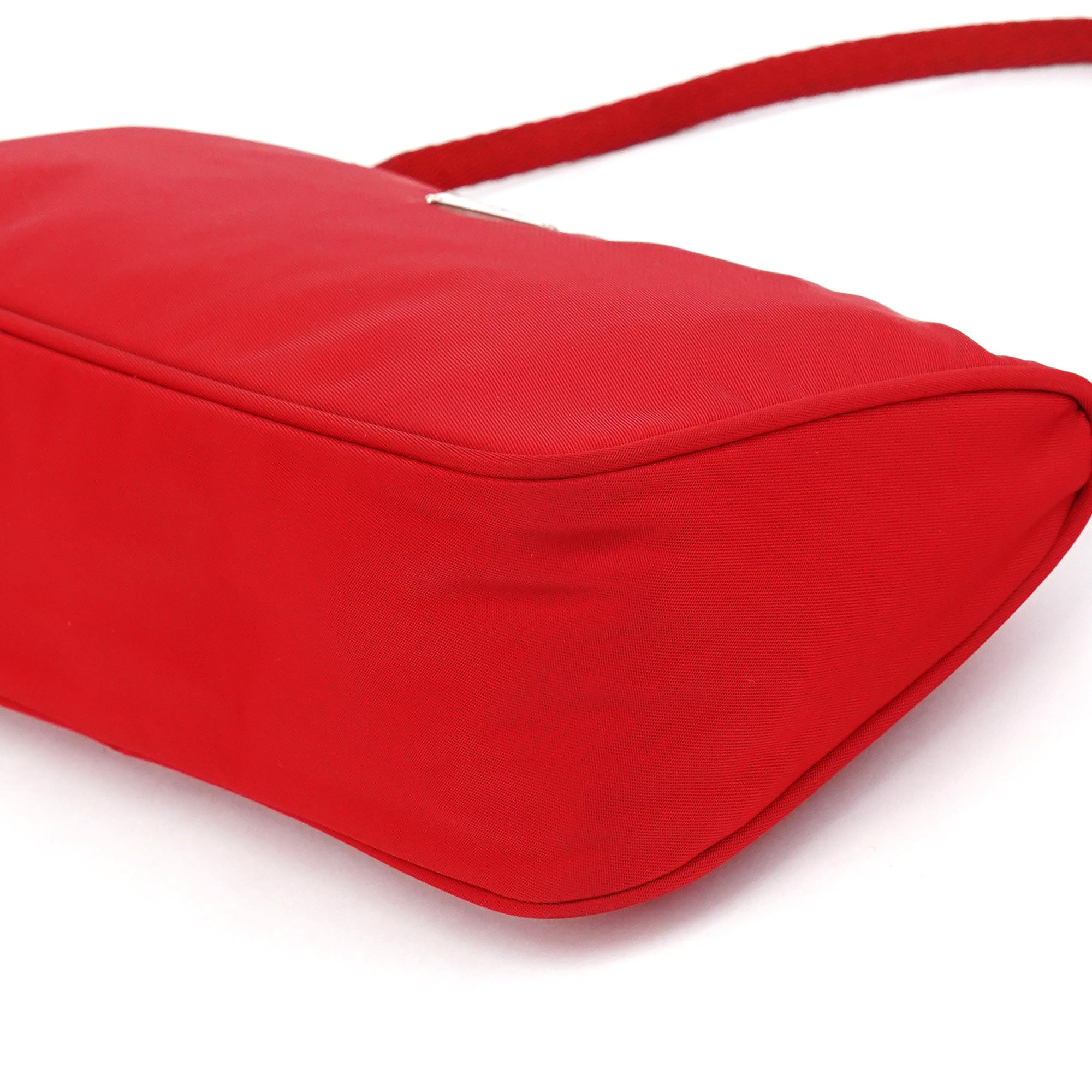Prada Red Tessuto Nylon Mini Hobo Bag
