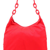 Prada Tessuto Plastic Schultertasche aus rotem Nylon