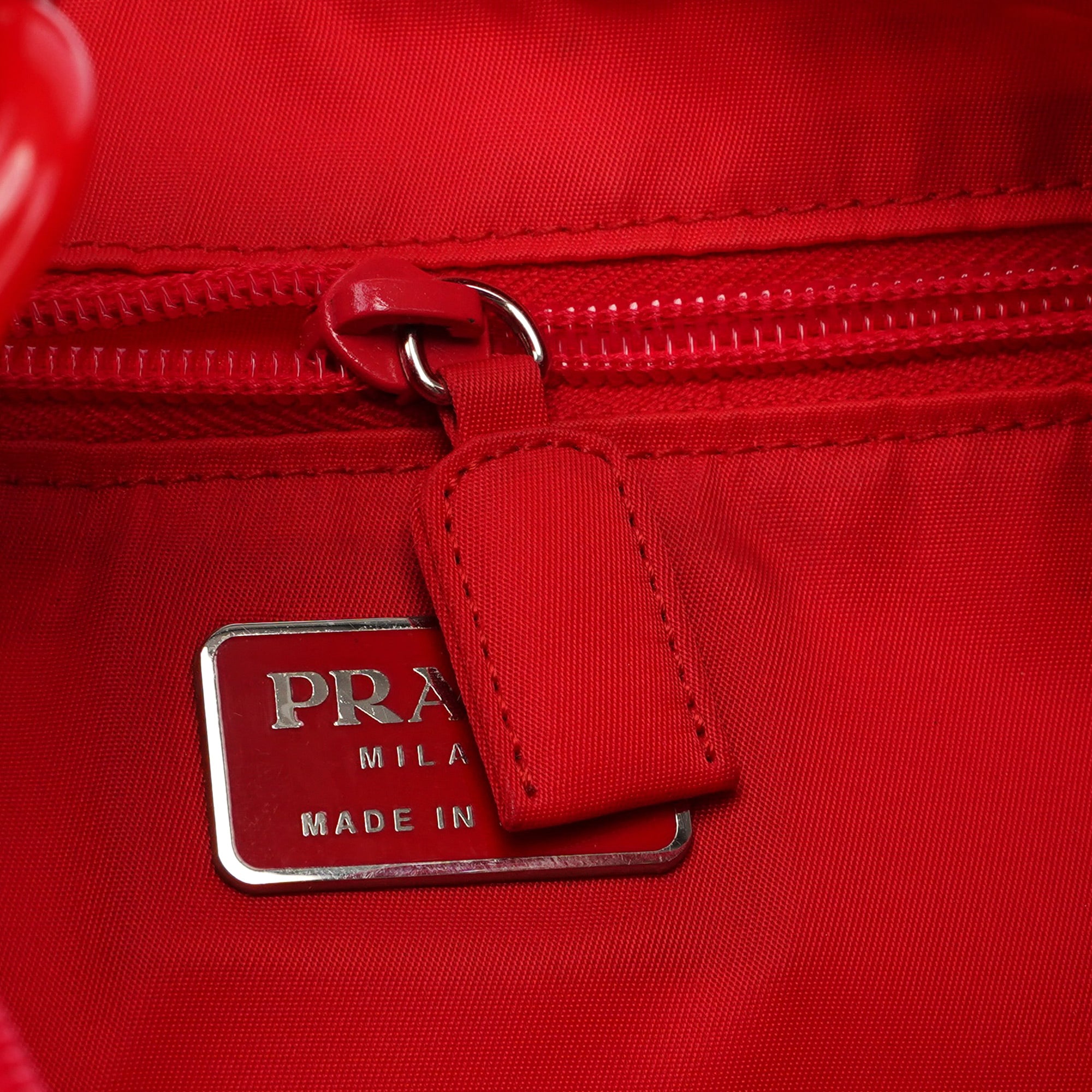 Prada Red Tessuto Plastic Shoulder Bag