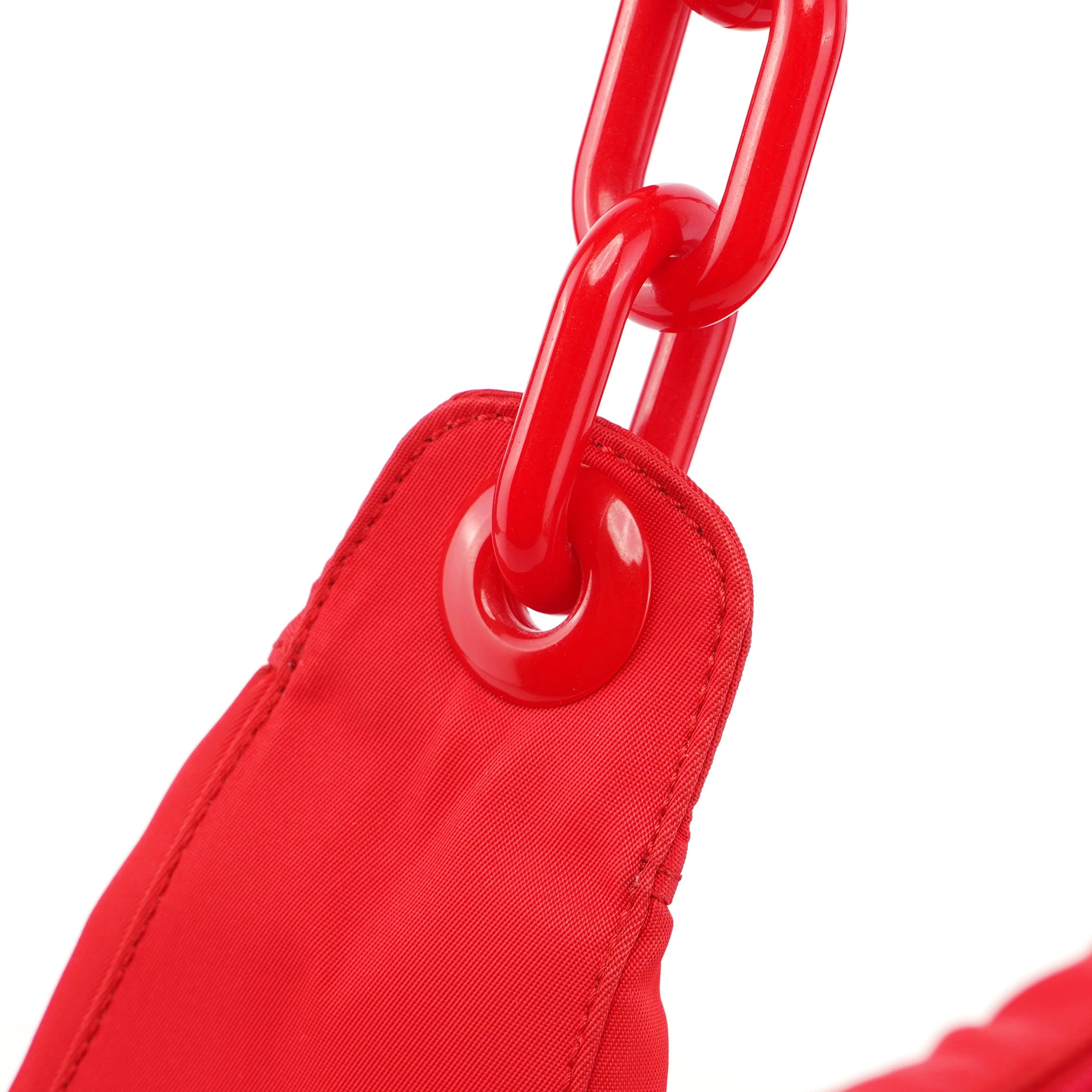 Prada Red Tessuto Plastic Shoulder Bag