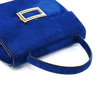 Prada Royal Blue Suede Top Handle Bag