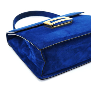Prada Royal Blue Suede Top Handle Bag
