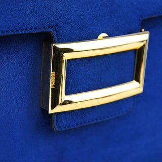 Prada Royal Blue Suede Top Handle Bag