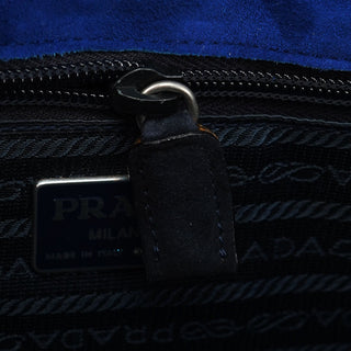 Prada Royal Blue Suede Top Handle Bag