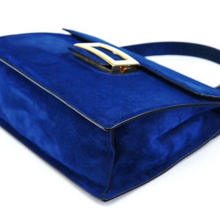 Prada Royal Blue Suede Top Handle Bag