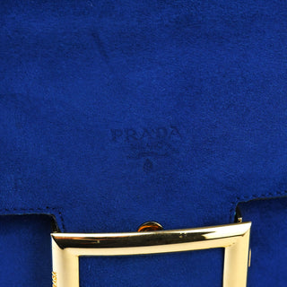 Prada Royal Blue Suede Top Handle Bag