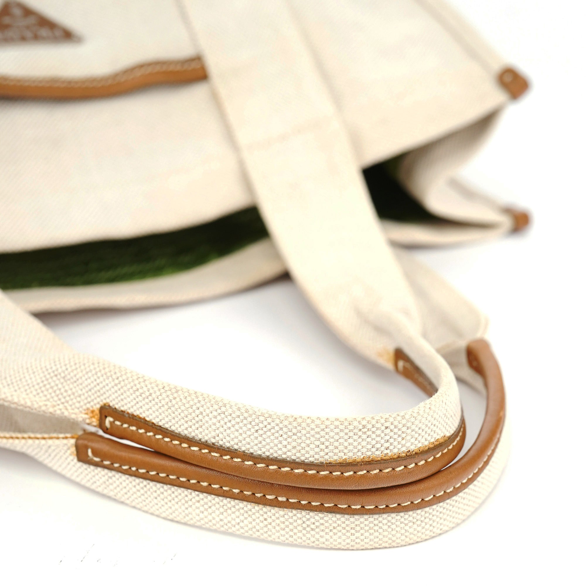 Prada Printemps 1999 Sac cabas Canapa en toile beige