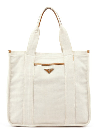Prada Spring 1999 Beige Canapa Tote Bag