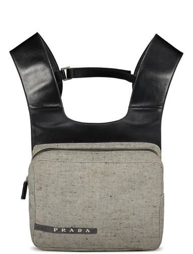 Prada Spring 1999 Black Canvas Chest Rig Backpack