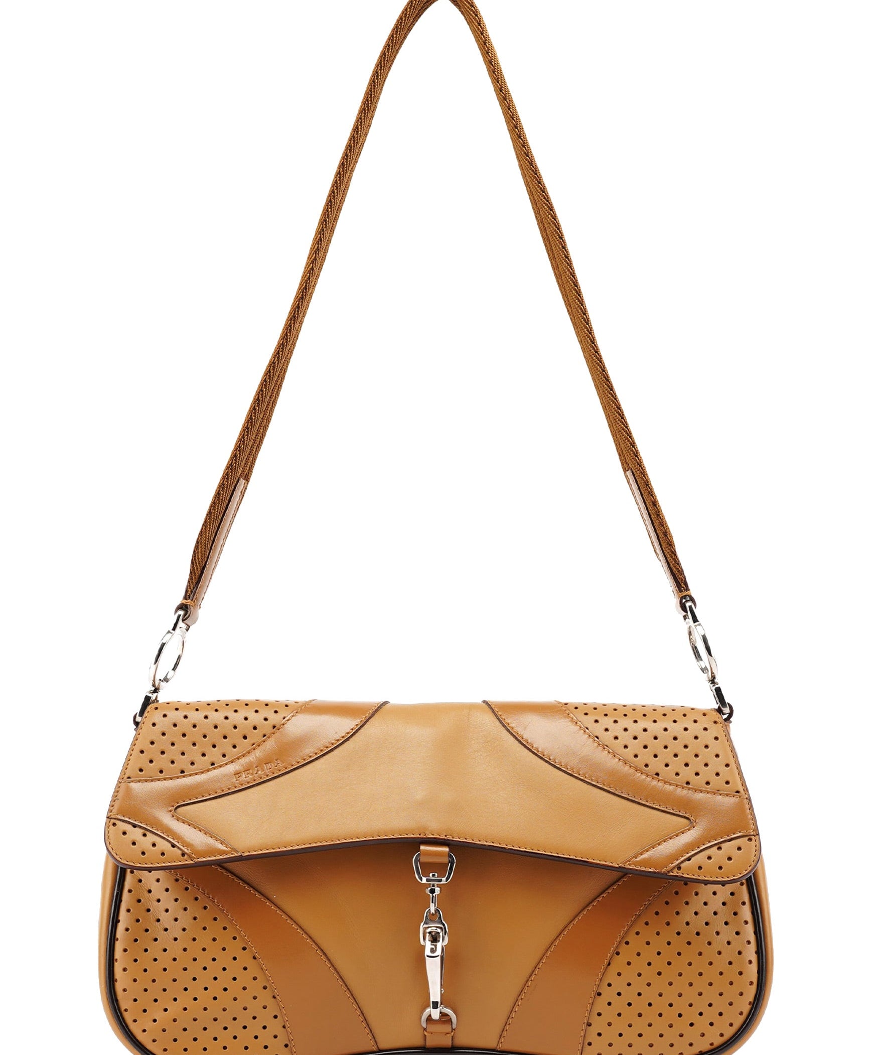 Prada Spring 2000 Beige Calfskin Hobo Shoulder Bag
