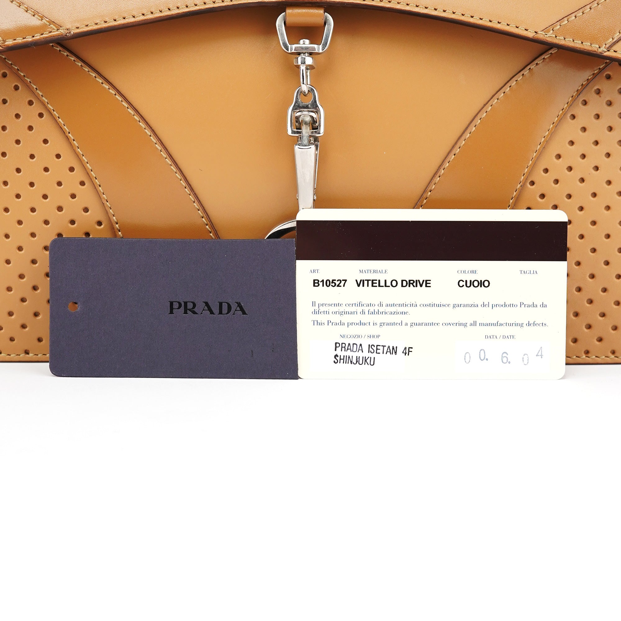 Prada Printemps 2000 Sac à poignée en cuir de veau beige