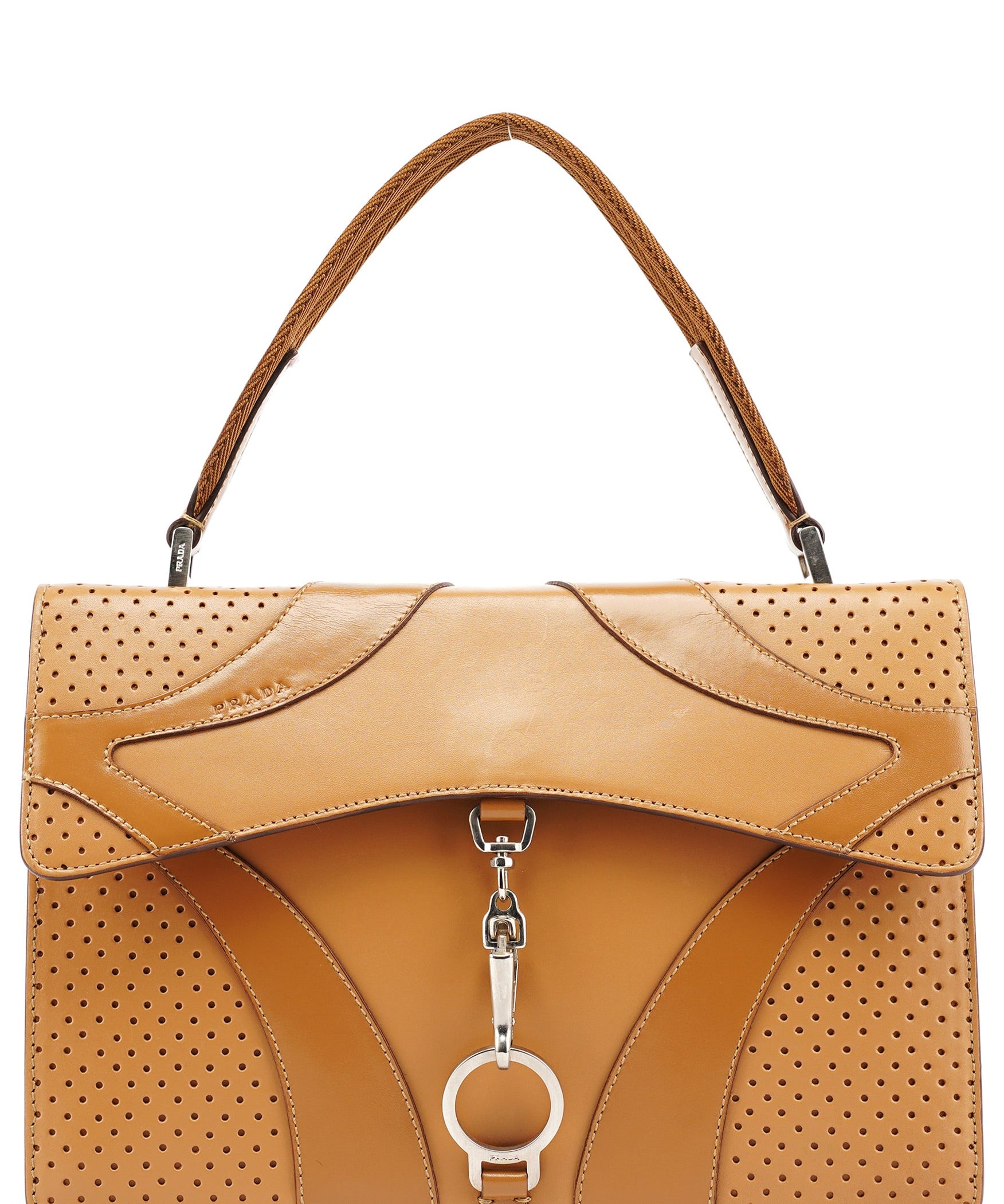 Prada Spring 2000 Beige Calfskin Top Handle Bag