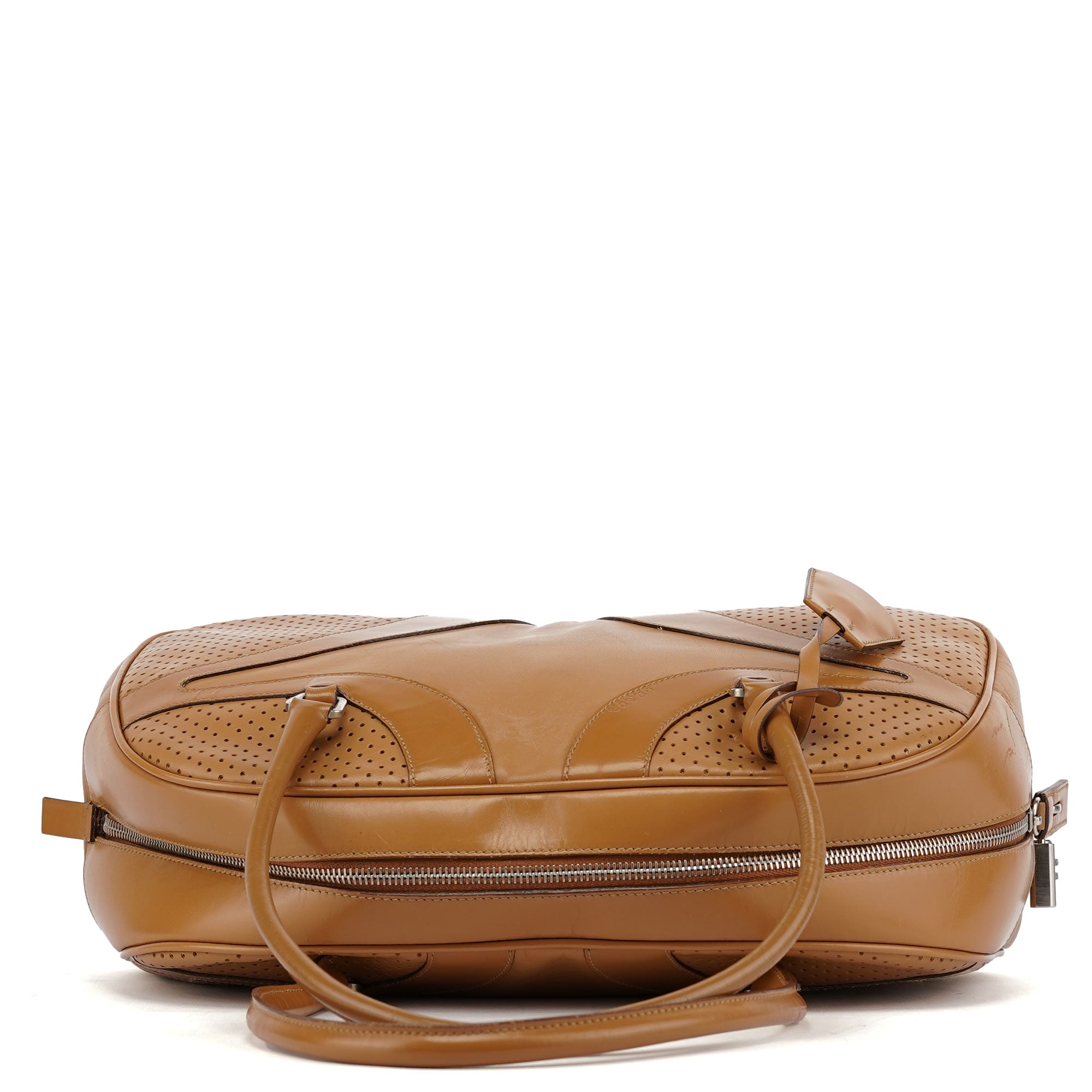Prada Printemps 2000 Sac bowling en cuir beige