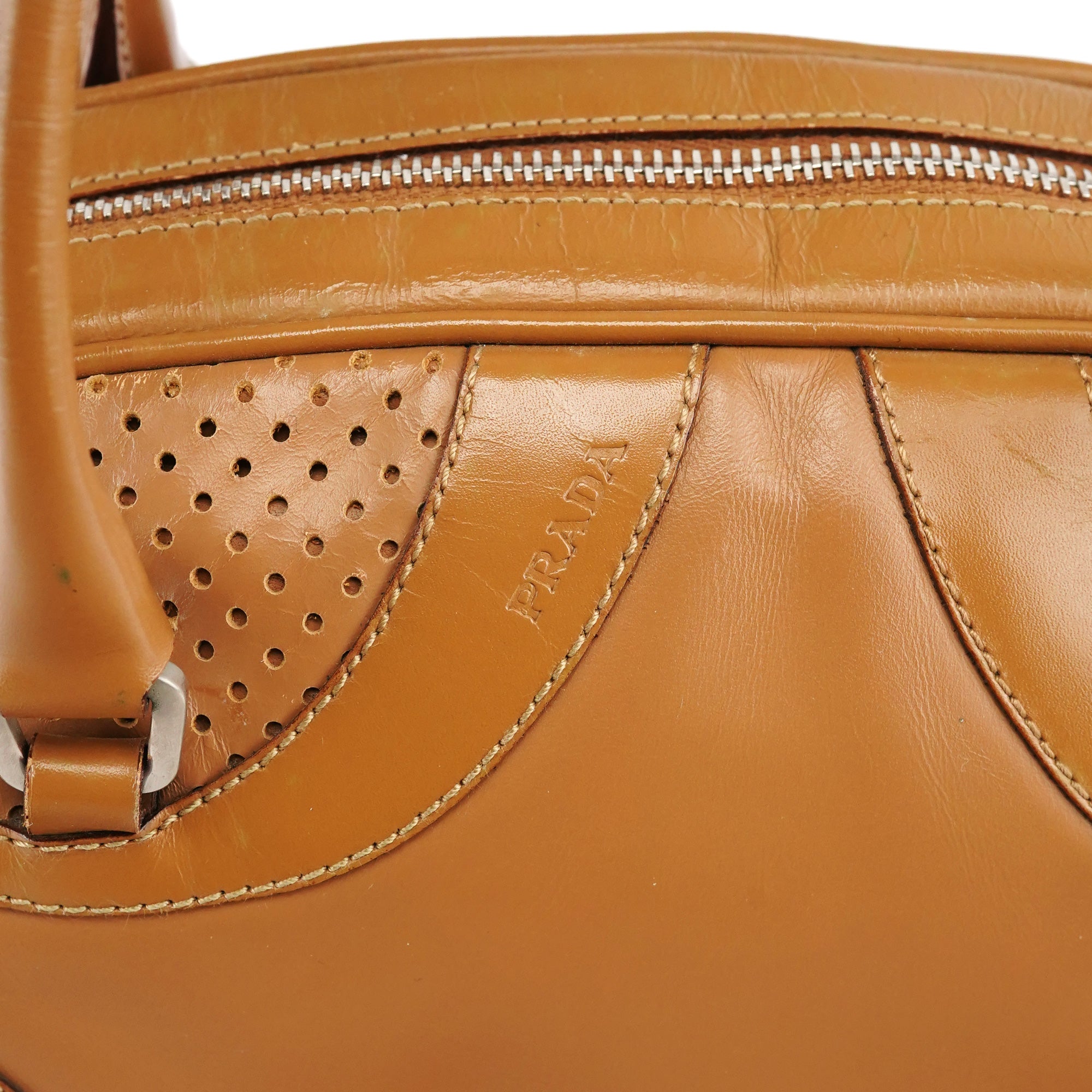 Prada Spring 2000 Light Brown Calfskin Bowling Bag