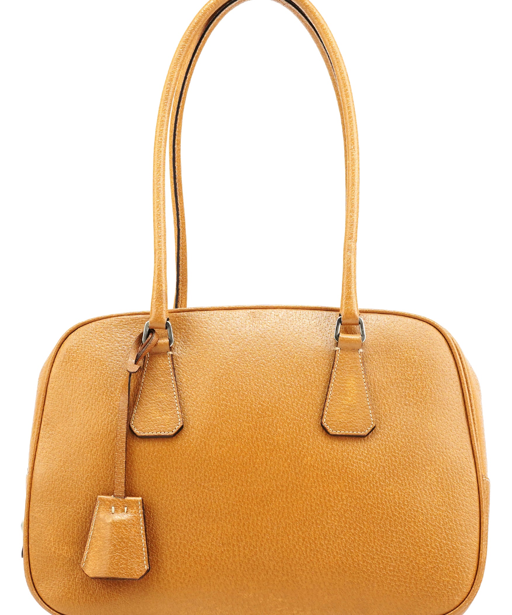 Prada Spring 2000 Light Brown Leather Bowling Bag