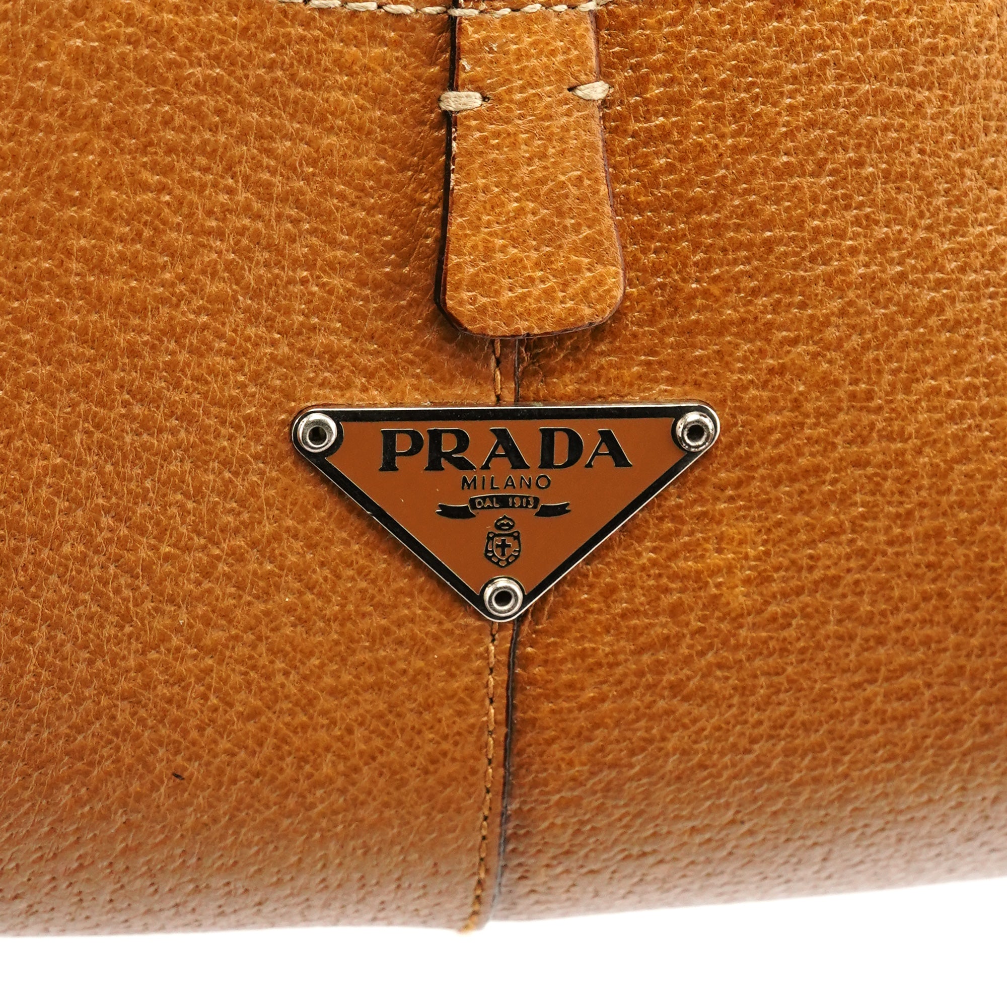 Prada Printemps 2000 Sac bowling en cuir marron clair