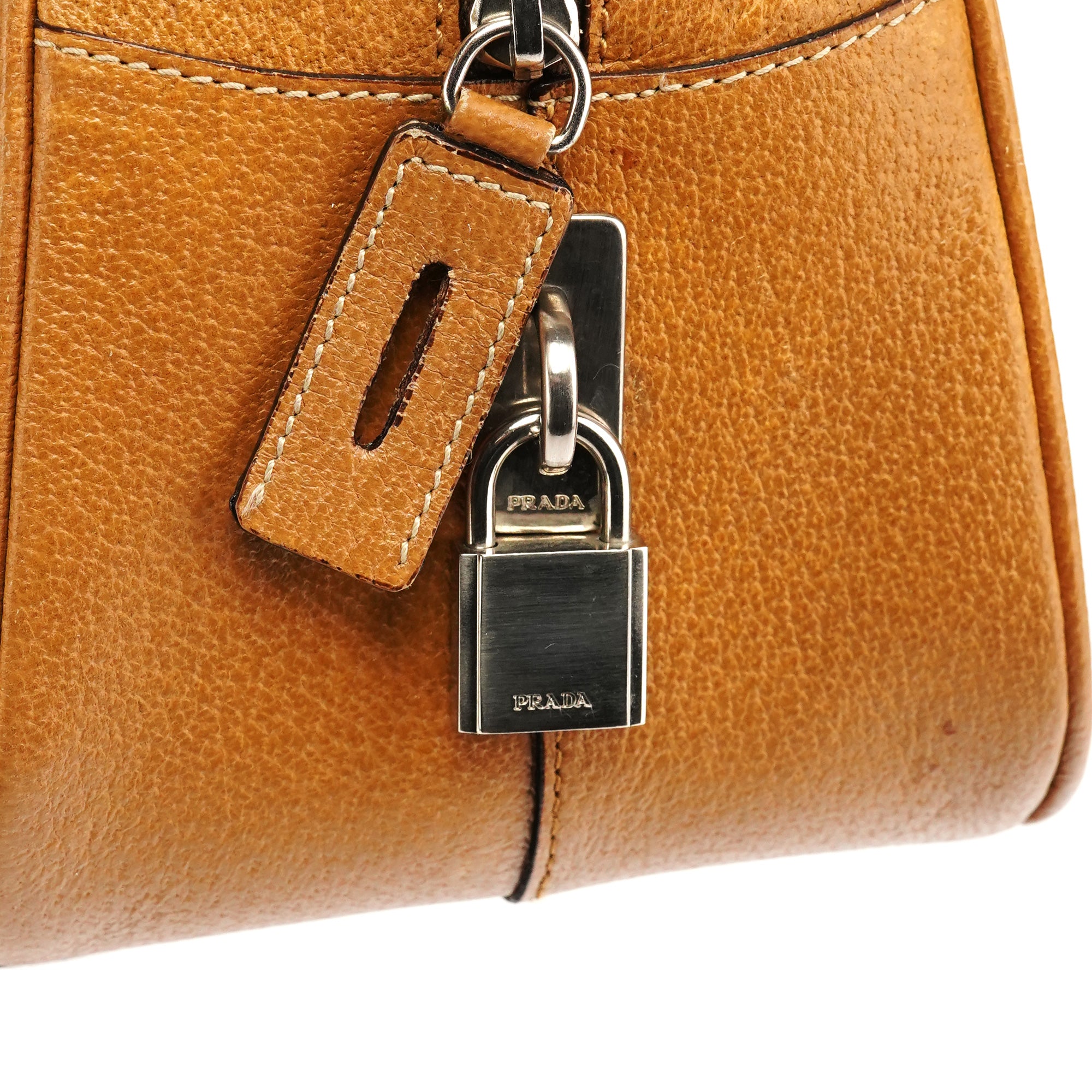 Prada Printemps 2000 Sac bowling en cuir marron clair