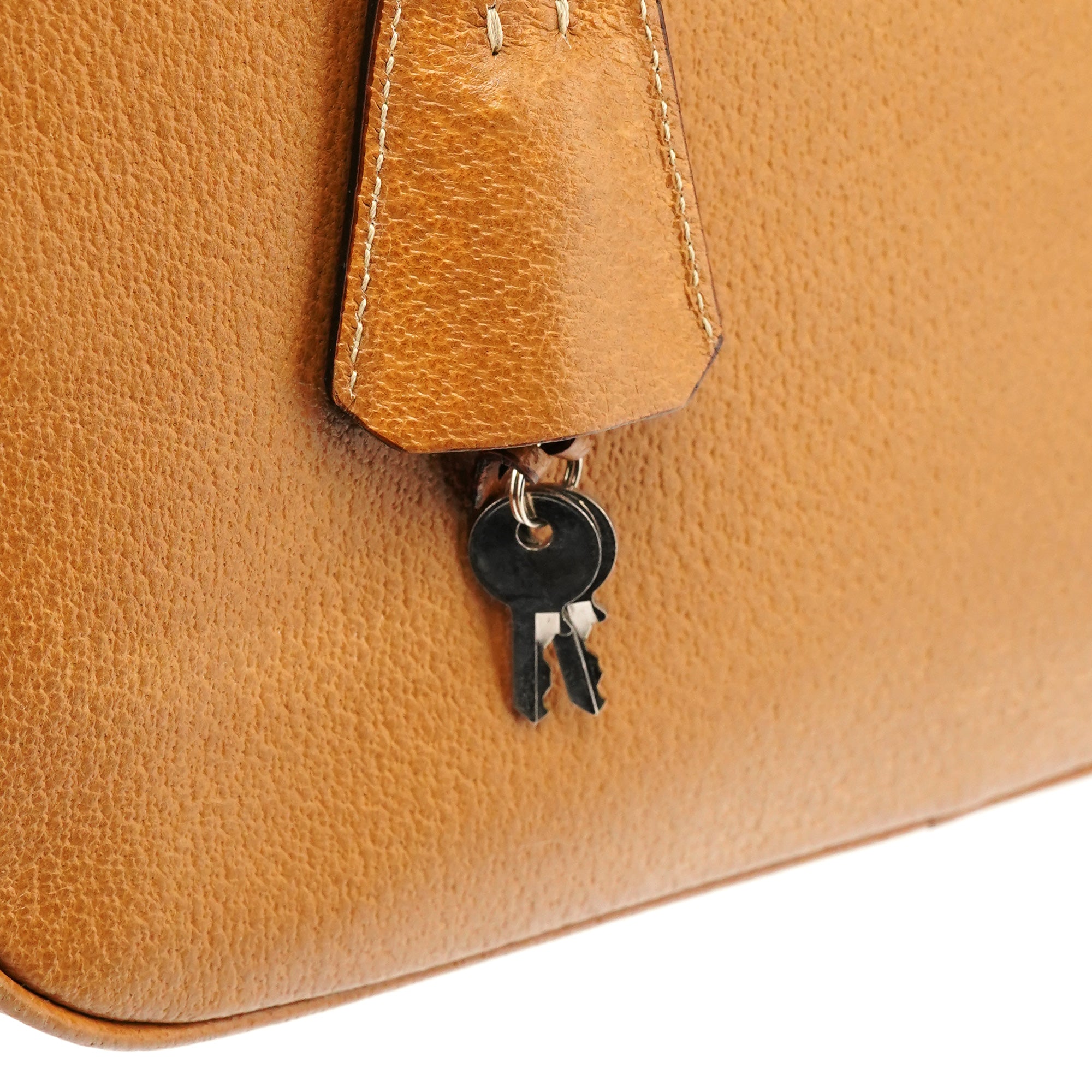 Prada Printemps 2000 Sac bowling en cuir marron clair