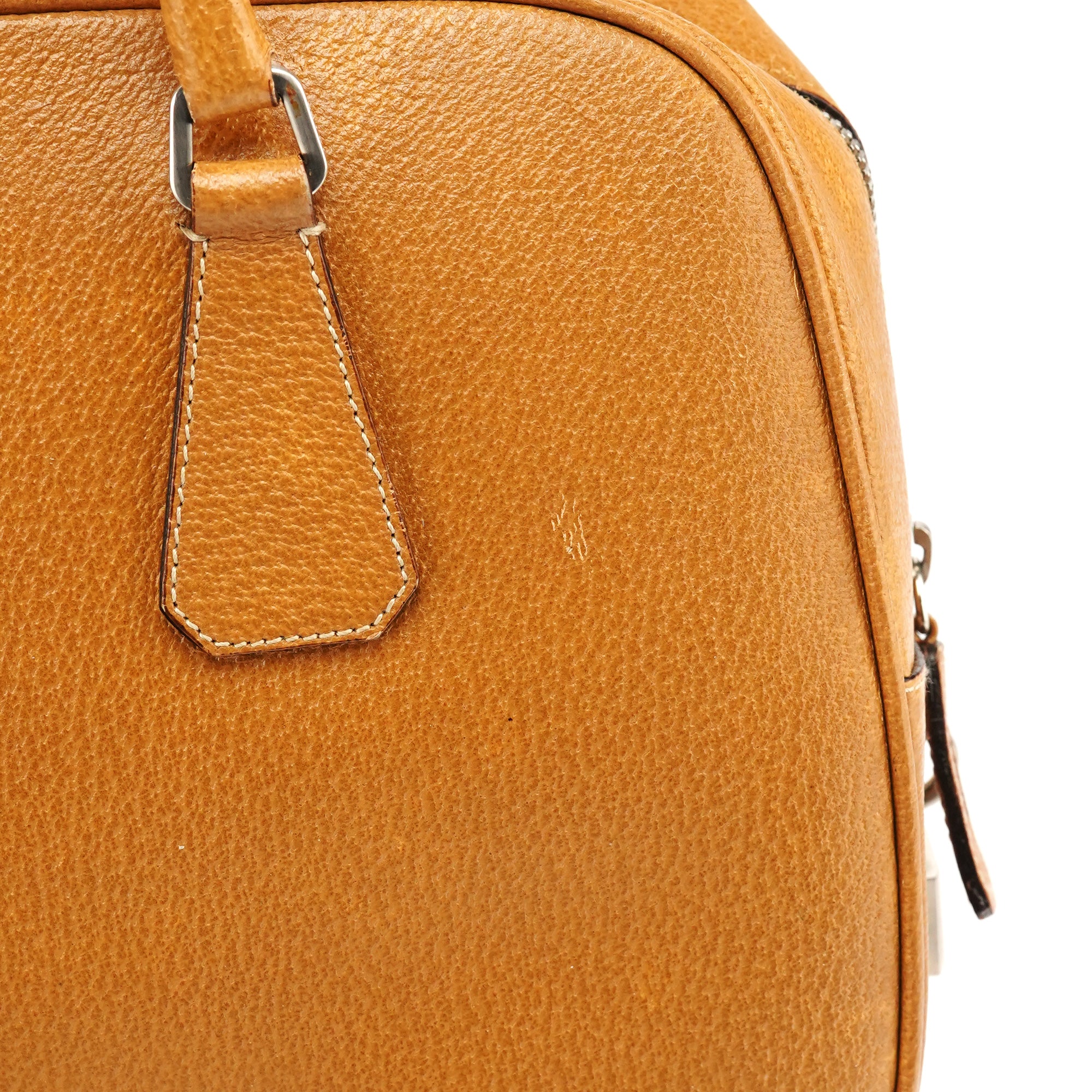 Prada Printemps 2000 Sac bowling en cuir marron clair