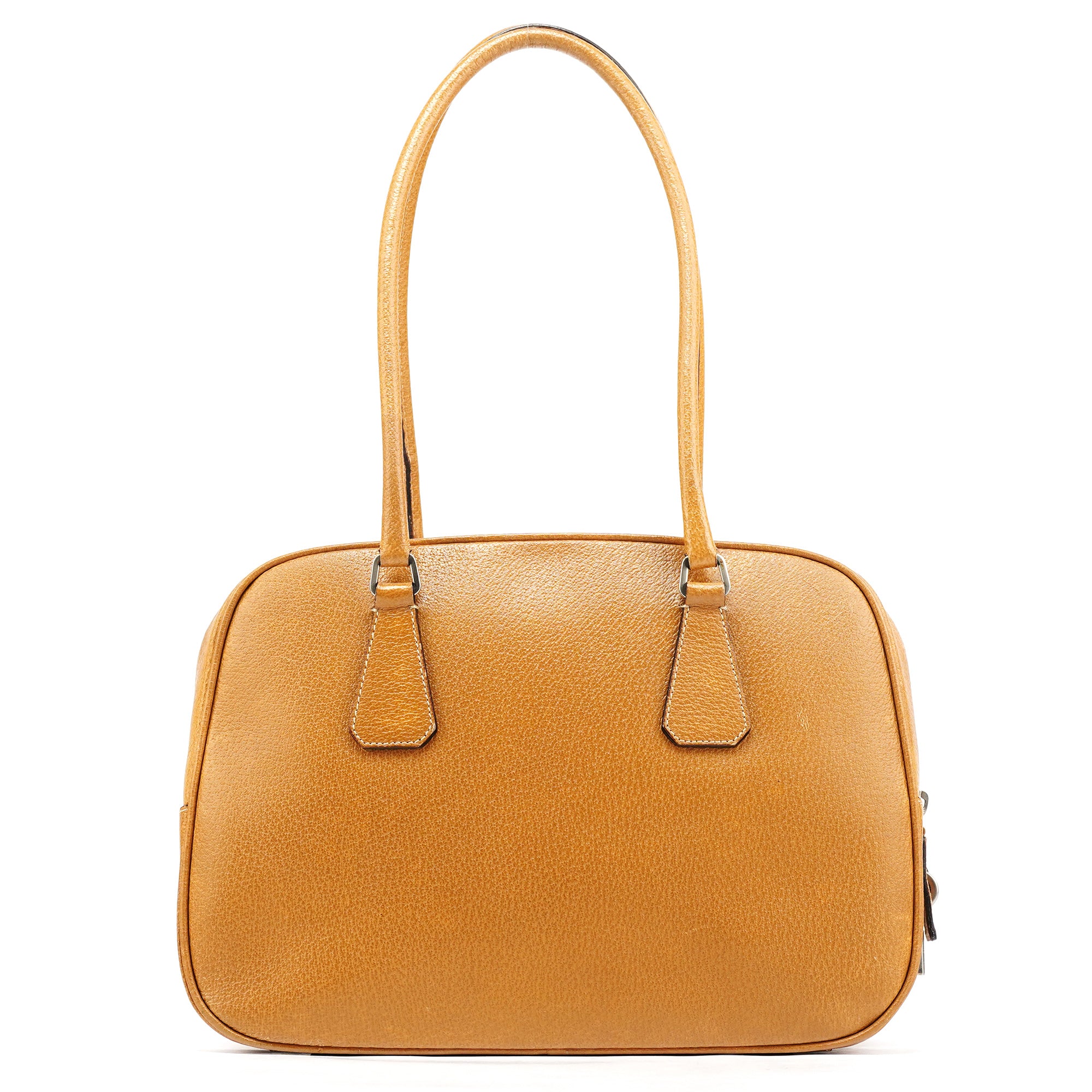 Prada Printemps 2000 Sac bowling en cuir marron clair