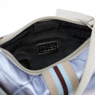 Prada Spring 2000 Metallic Blue Quilted Mini Bag