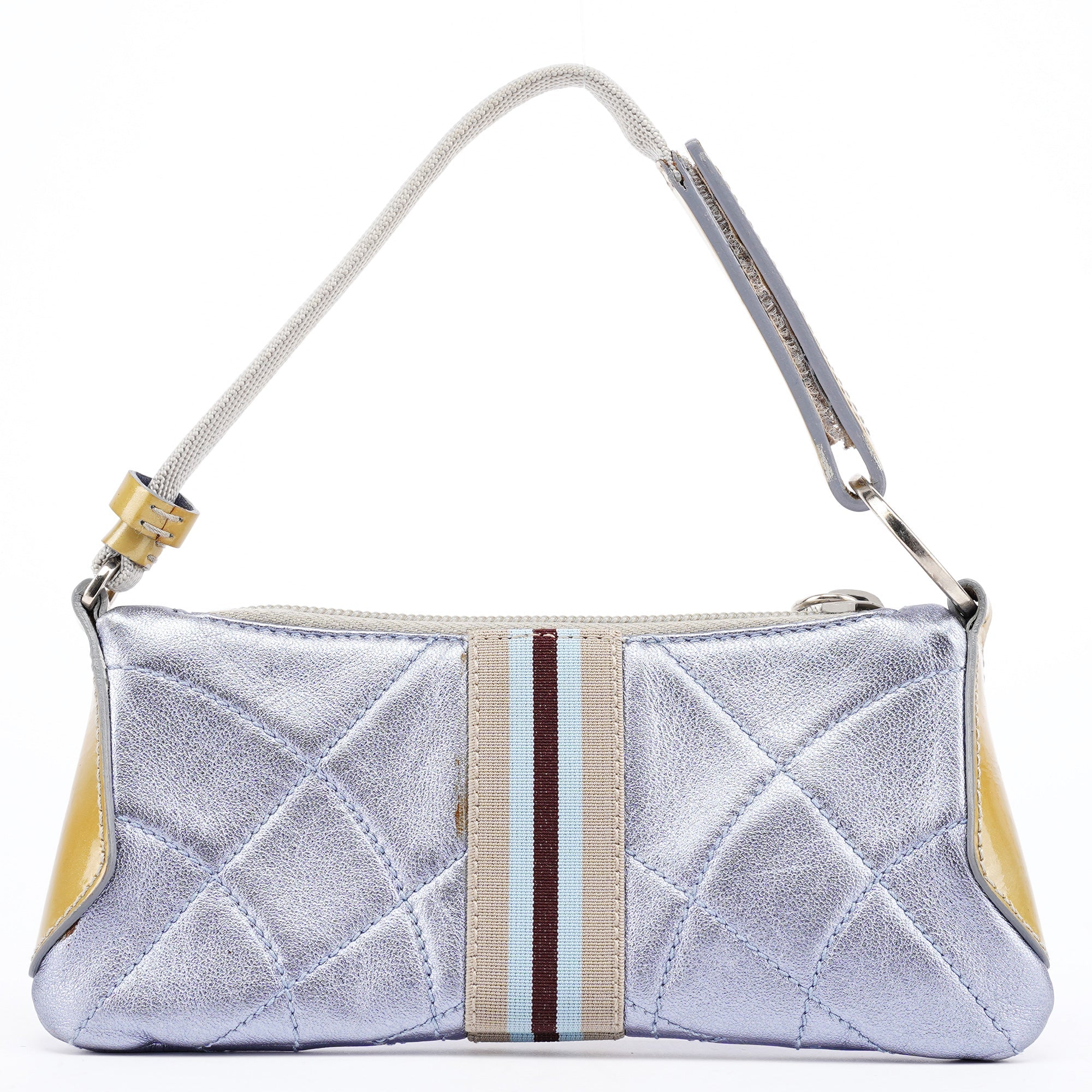 Prada Spring 2000 Metallic Blue Quilted Mini Bag