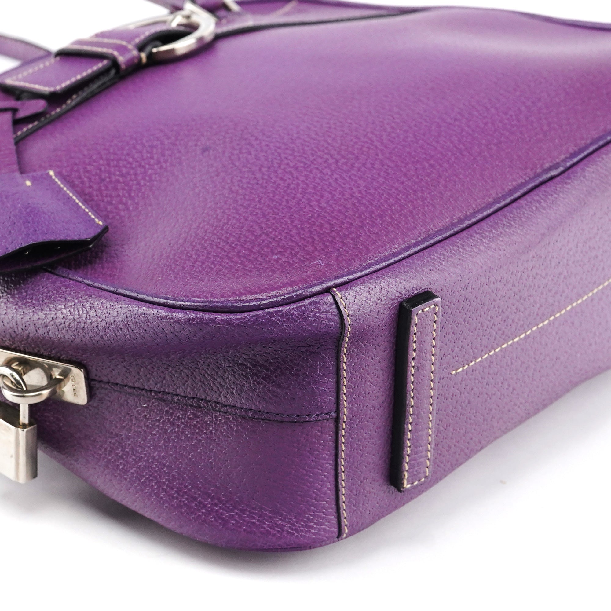 Prada Spring 2000 Purple Leather Bowling Bag