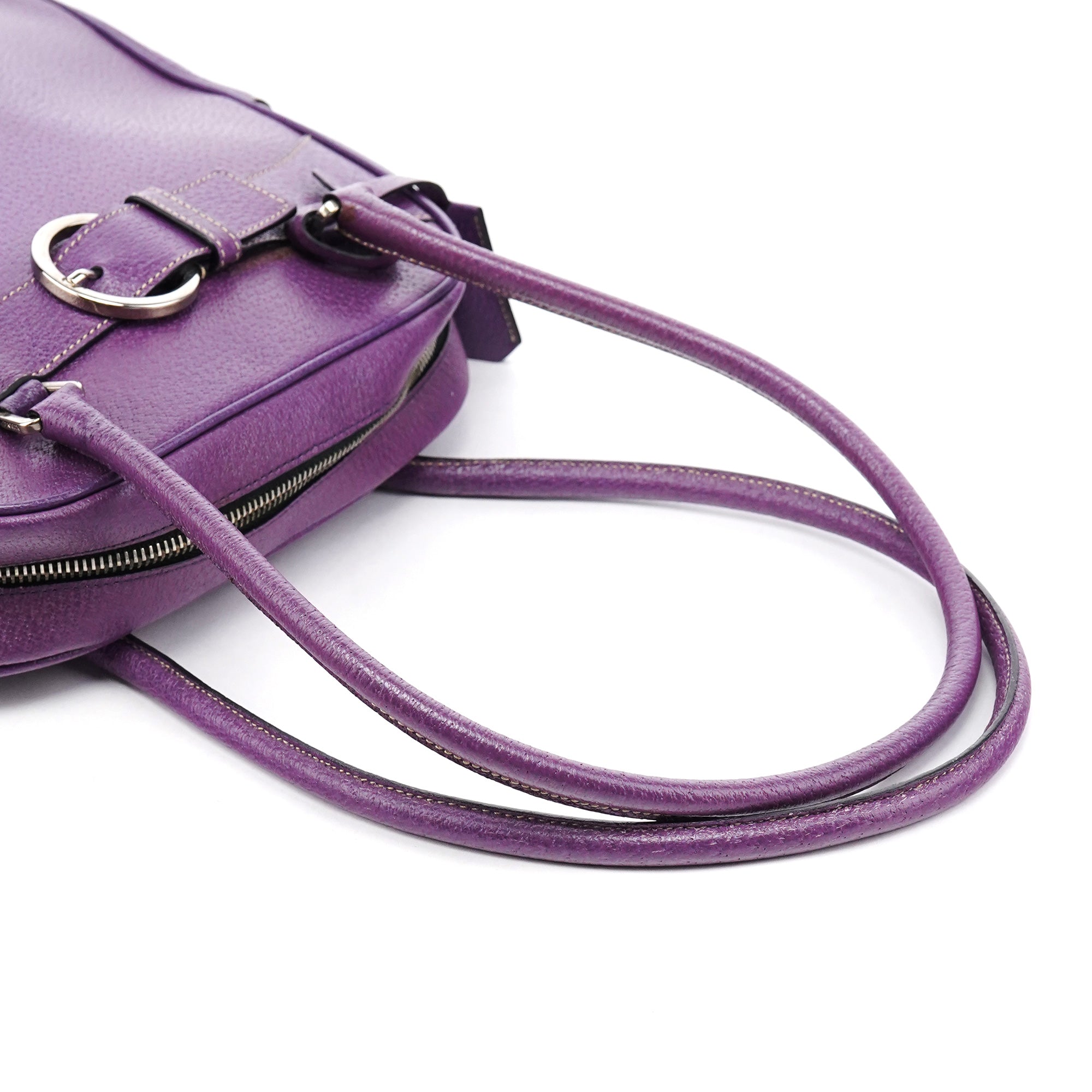 Prada Spring 2000 Purple Leather Bowling Bag
