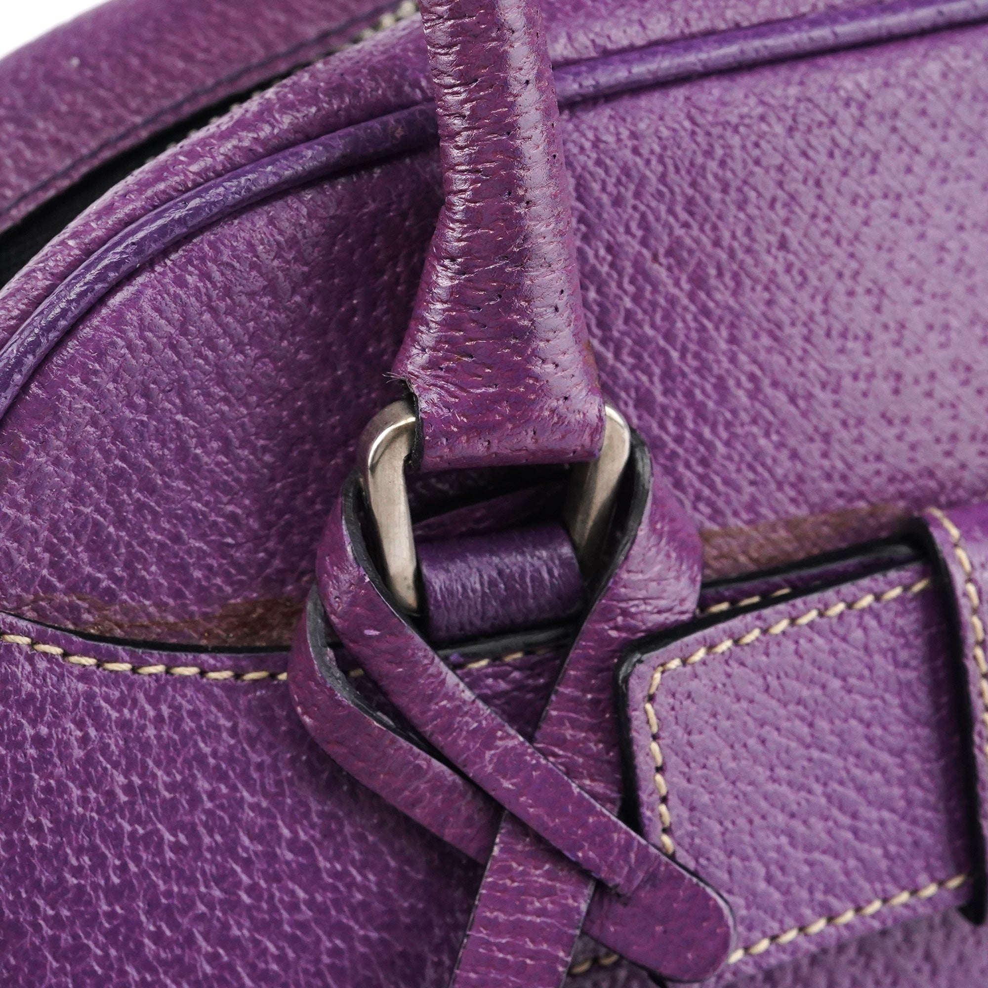 Prada Spring 2000 Purple Leather Bowling Bag