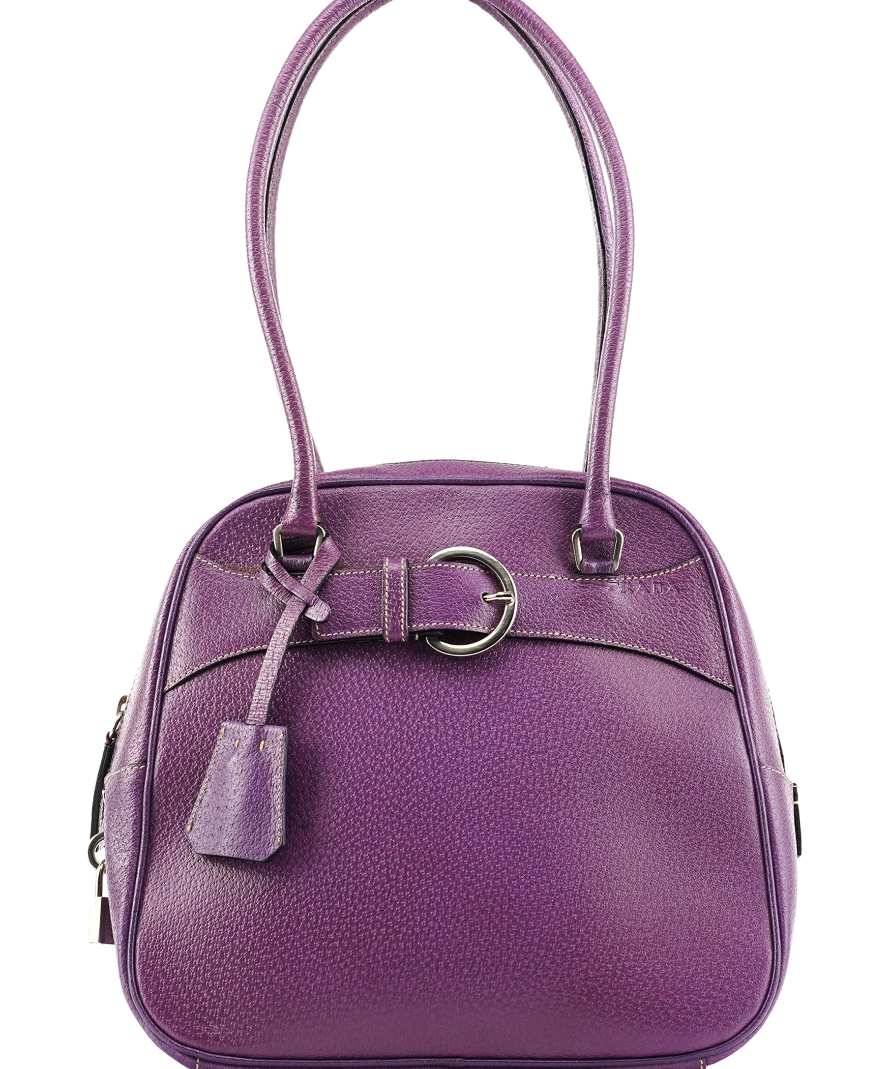 Prada Spring 2000 Purple Leather Bowling Bag
