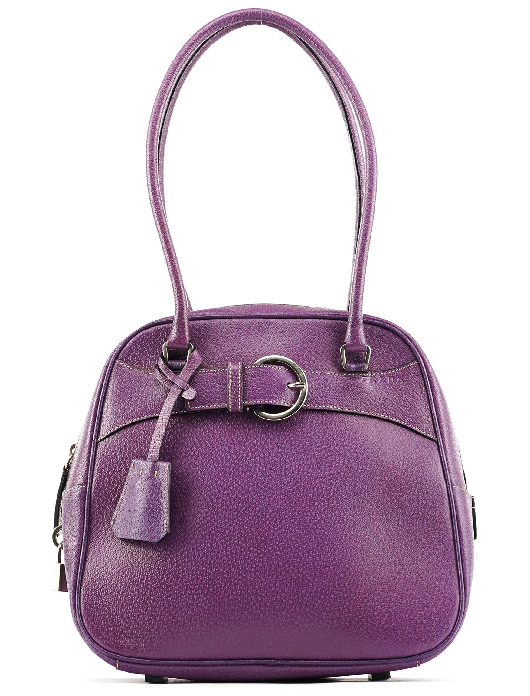 Prada Spring 2000 Purple Leather Bowling Bag