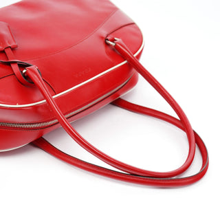 Prada Spring 2000 Red Calfskin Bowling Bag