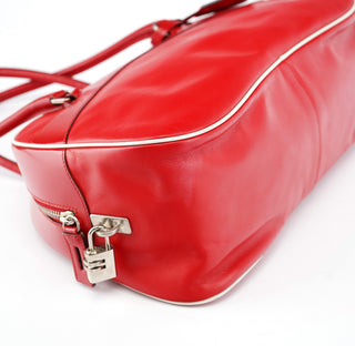 Prada Spring 2000 Red Calfskin Bowling Bag