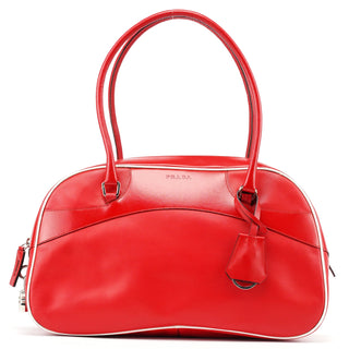 Prada Spring 2000 Red Calfskin Bowling Bag