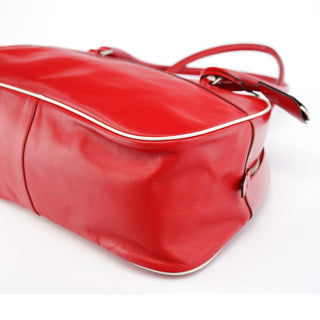 Prada Spring 2000 Red Calfskin Bowling Bag