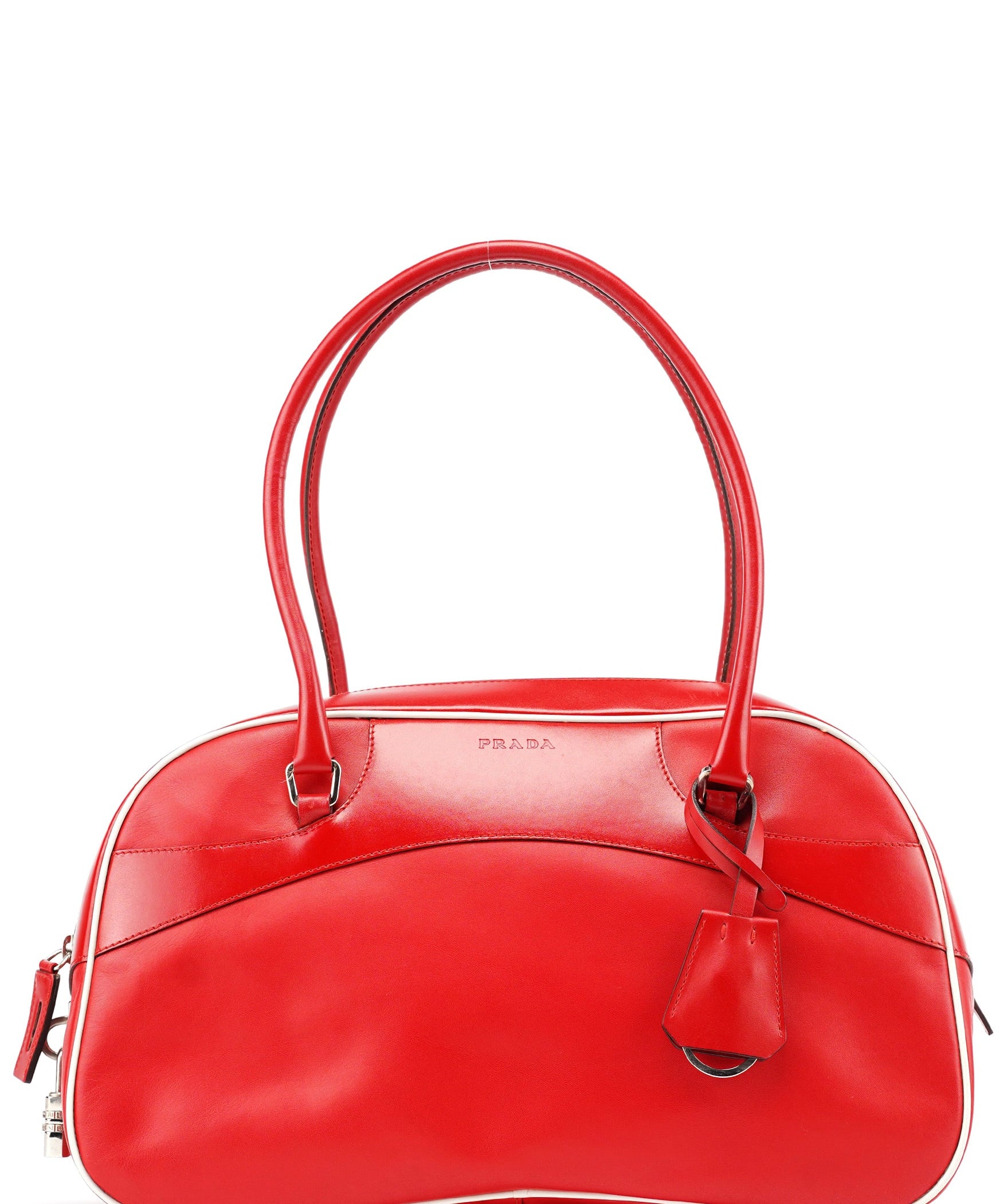 Prada Spring 2000 Red Calfskin Bowling Bag