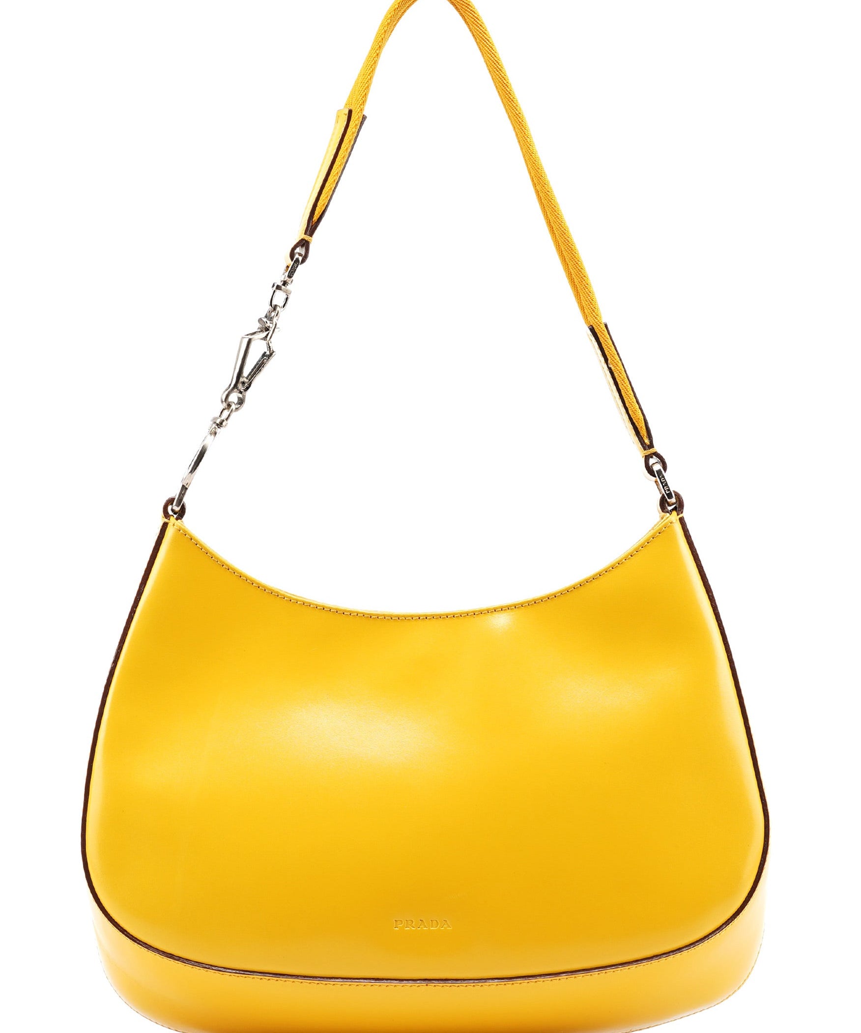 Prada Yellow Calfskin Cleo Shoulder Bag