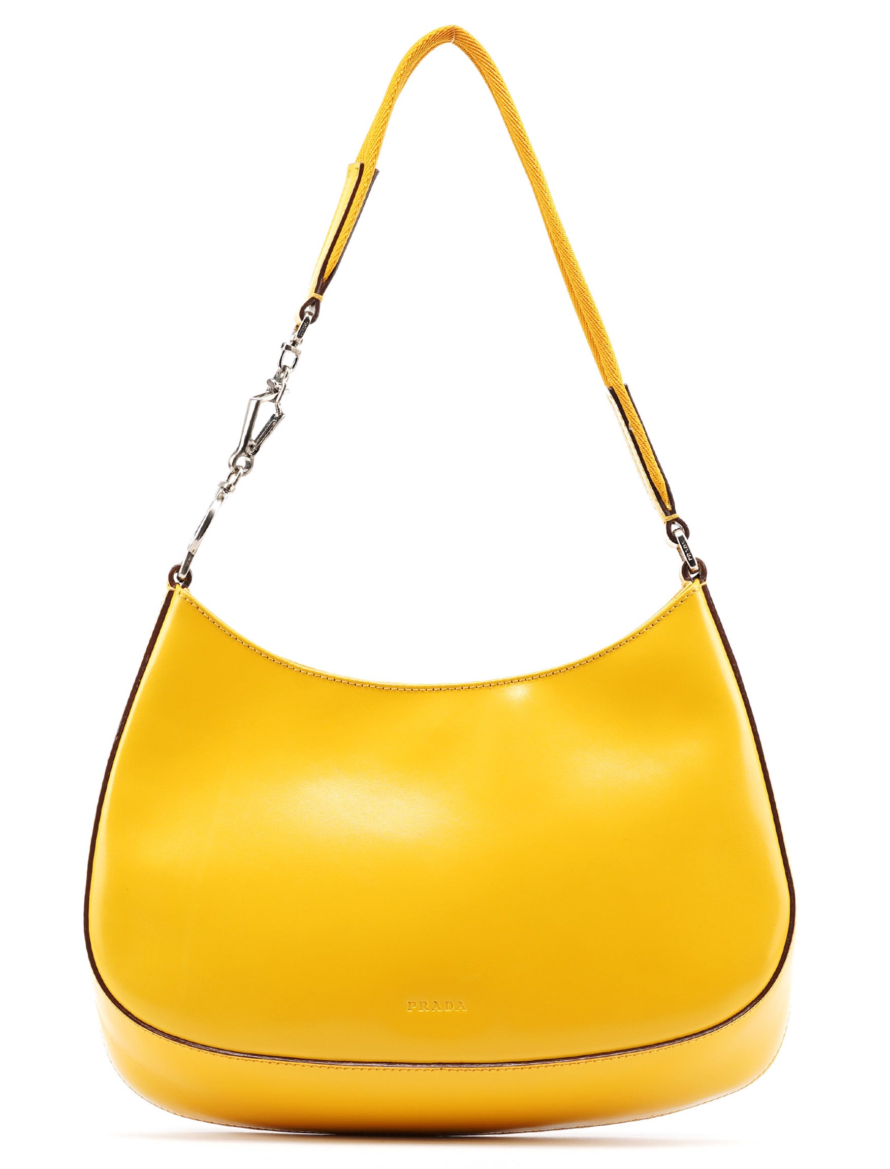 Prada Yellow Calfskin Cleo Shoulder Bag