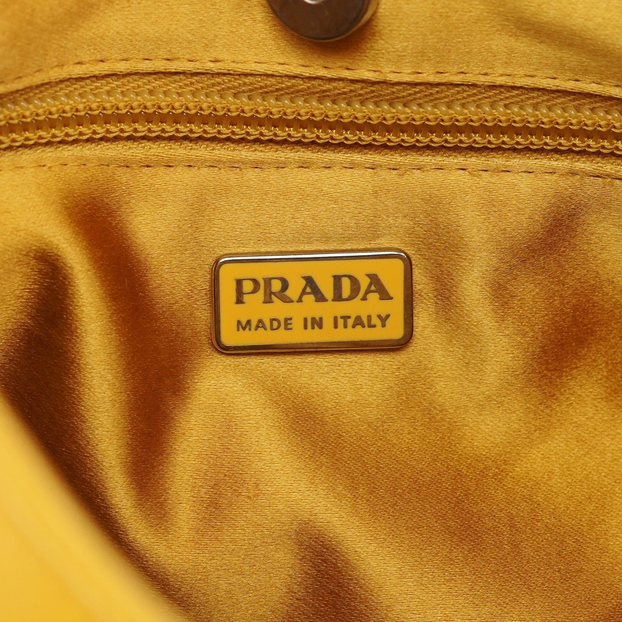 Prada Yellow Calfskin Cleo Shoulder Bag