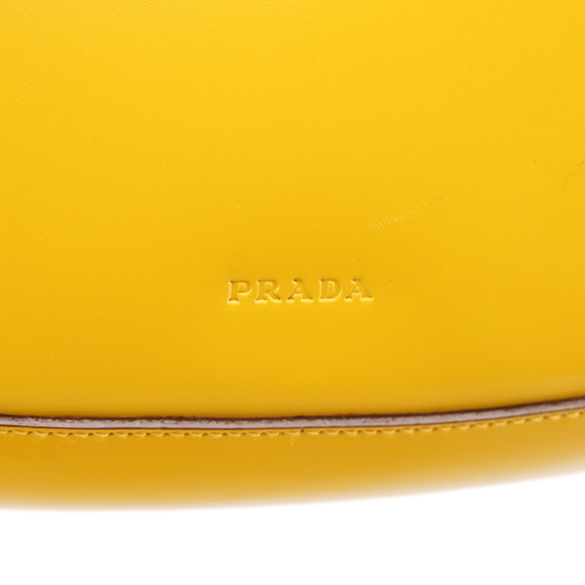 Prada Yellow Calfskin Cleo Shoulder Bag