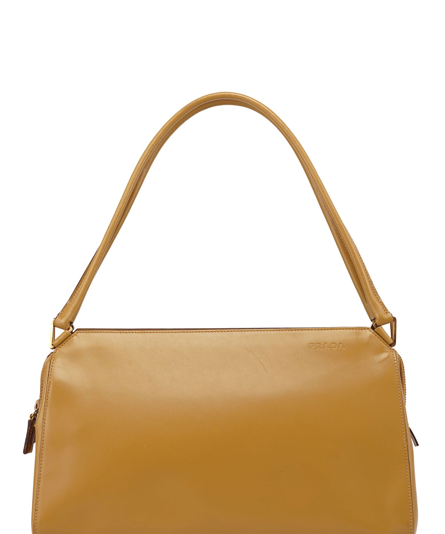 Prada Yellow Vitello Chic Shoulder Bag