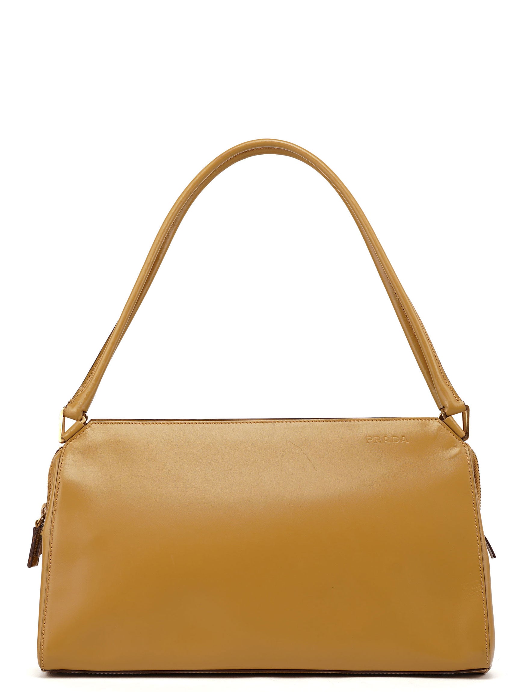 Prada Yellow Vitello Chic Shoulder Bag