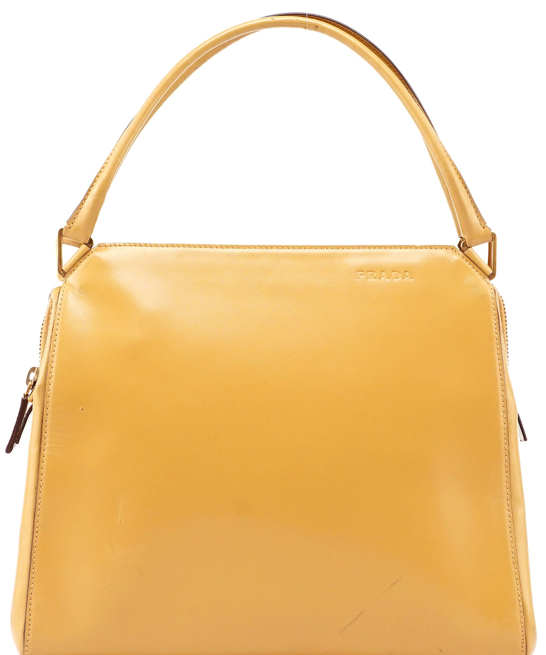 Prada Yellow Vitello Chic Shoulder Bag
